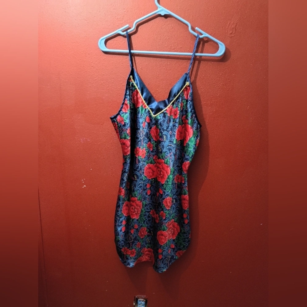 Floral Slip Dress - Blue and Red - Picture 2 of 9